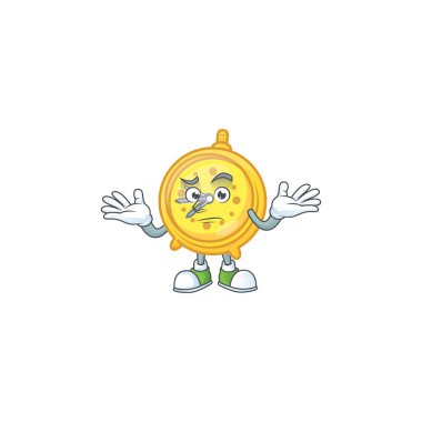 Maskotlu sırıtan saat çizgi film karakteri