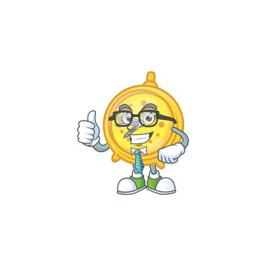 İş adamı alarm saati maskotu olan çizgi film karakteri