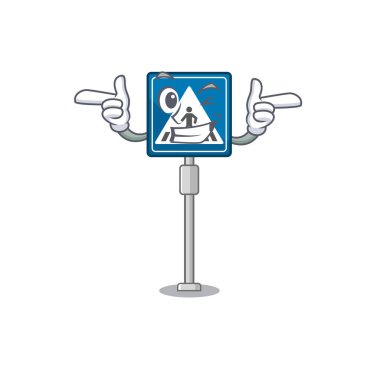 Çizgi filmde izole edilmiş yaya geçidi işareti