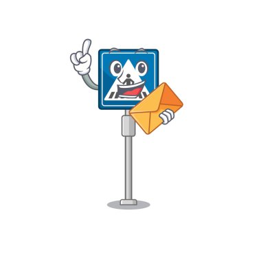 Karikatürde izole edilmiş bir zarf yaya geçidi işareti var.