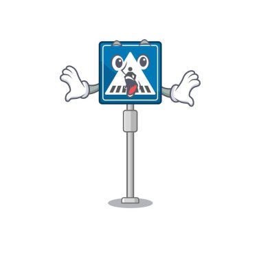 Maskotlu minyatür yaya geçidi tabelası.