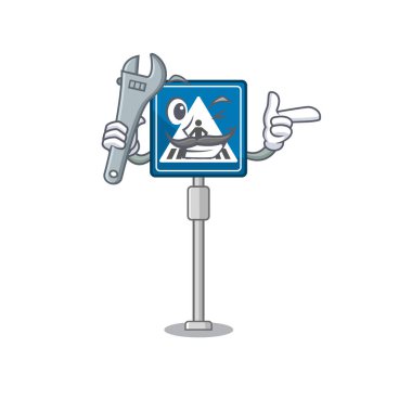 Karakter biçimli mekanik yaya geçidi tabelası