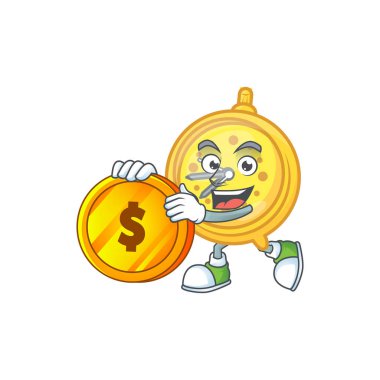 Beyaz arkaplanda bozuk para alarmı karakteri getir