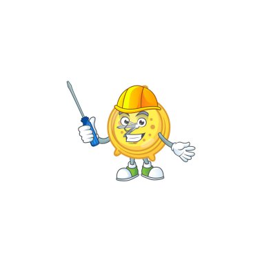 Beyaz arkaplanda otomatik alarmlı saat karakteri