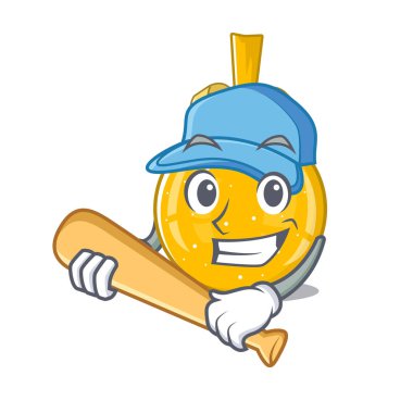 Beyzbol topu altınla oynamak maskotu izole etti.