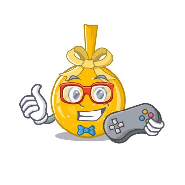 Oyuncuların noel balosu bir karakter üzerinde altın.