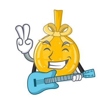 Gitarla birlikte bir karakterde altın top