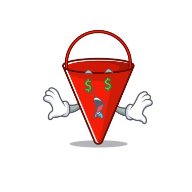 Para gözü ateş kovası oyuncağı karakter masasının üstünde