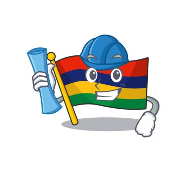 Mimar bayrağı Mauritius karikatür direğinin üstüne asıldı.