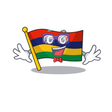 İnek bayrağı Mauritius çizgi film direğinin üstüne asıldı.