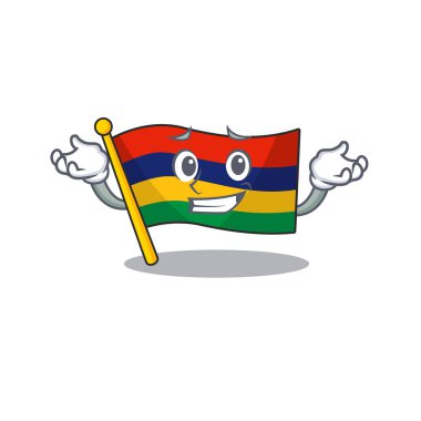 Sırıtan bayrak Mauritius çizgi film direğinin üstüne asıldı.