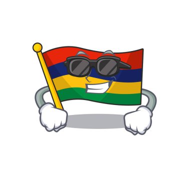 Süper havalı bayrak Mauritius karikatür direğinin üzerine asıldı.