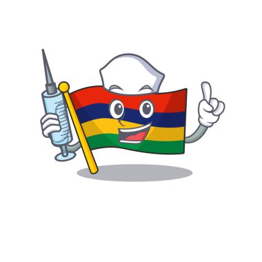 Hemşire bayrağı Mauritius karikatür direğinin üstüne asıldı.