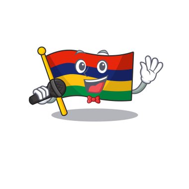 Maskot dolabında tutulan şarkı söyleyen Mauritius bayrağı