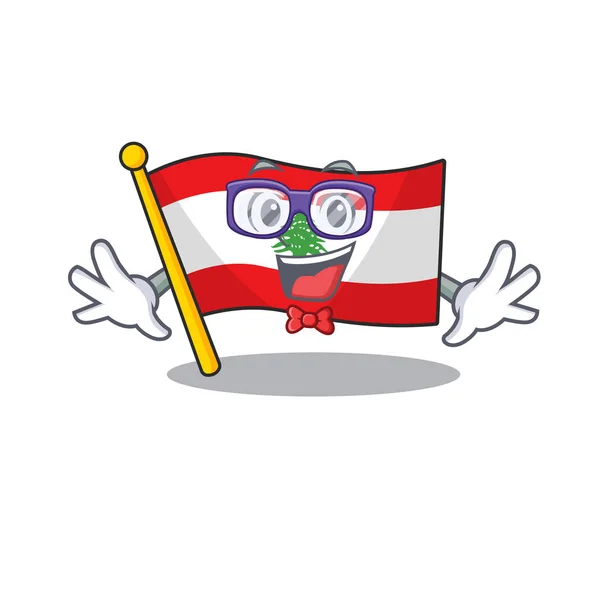 Geek zászló lebanon emelt felett kabala pólus — Stock Vector