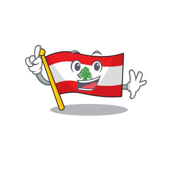 Finger flag lebanon with the character shape — ストックベクタ