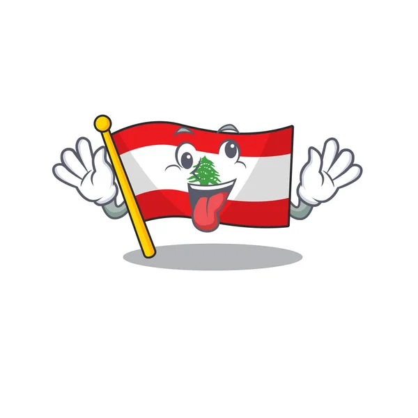 Őrült zászló lebanon a karakter alakja — Stock Vector