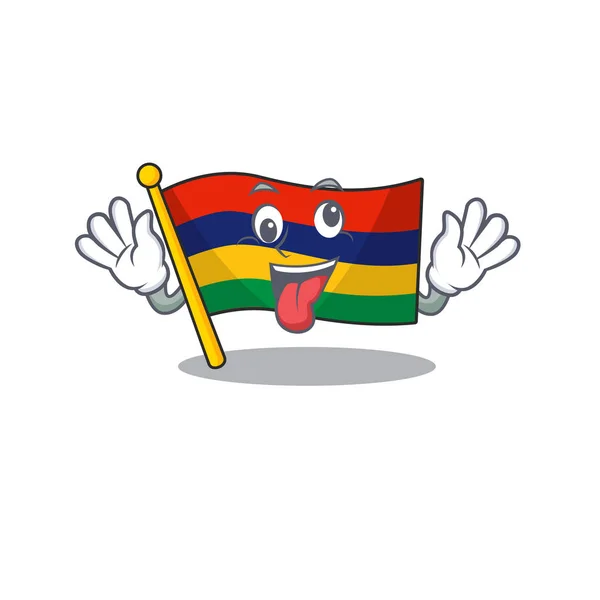 Crazy vlag mauritius in de vorm van het karakter — Stockvector