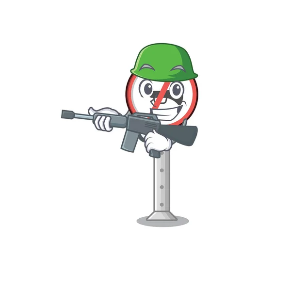 Ejército no tocar la bocina isolatede con la caricatura — Vector de stock