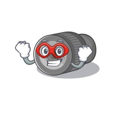 Çizgi film çantasındaki süper kahraman zoom lensi.