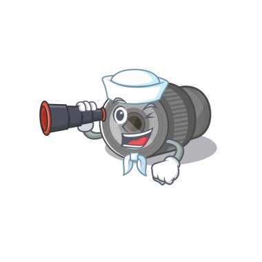 Karakterde dürbün mercek çizgi film şekline sahip bir denizci