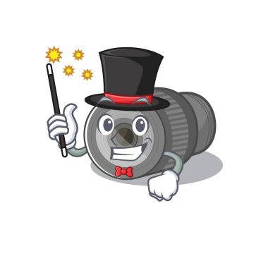 Maskot masasında büyücünün yakınlaştırma lensi