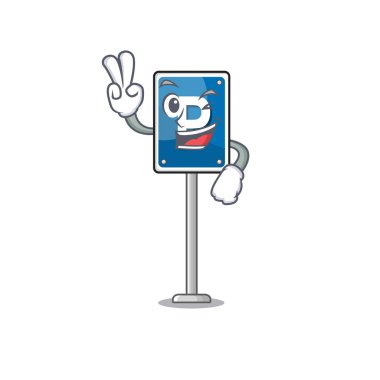 Karakter masasında iki parmak oyuncağı park tabelası