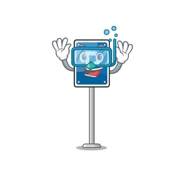 Karakter masasında dalış oyuncağı park tabelası