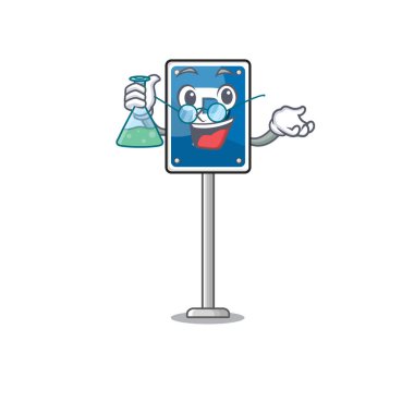 Profesör oyuncak park levhası karakter masasında.