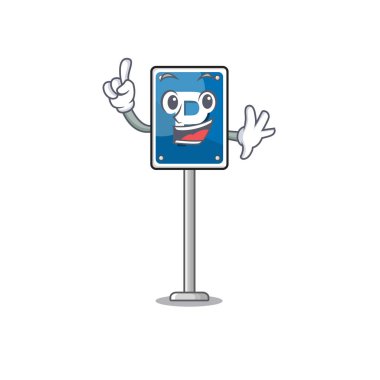 Parmak park işareti karakteri çizgi filmi şekillendirir