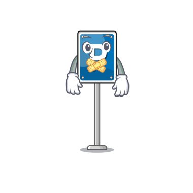 Sessiz park işareti karakteri çizgi filmi şekillendirir