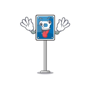 Çılgın park levhası karakteri çizgi filmi şekillendirir.