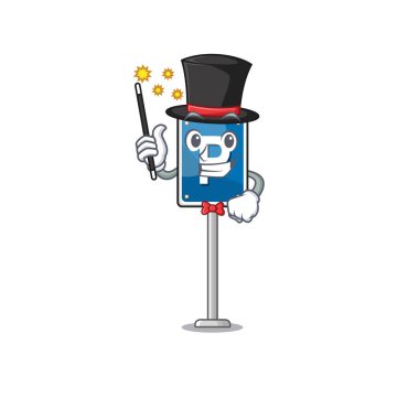 Sihirbaz park işareti karakteri çizgi filmi şekillendirir