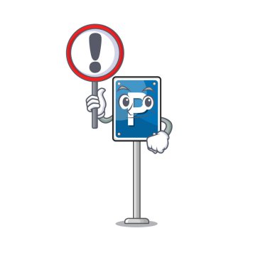 Çizgi film kenarındaki işaret levhasıyla.