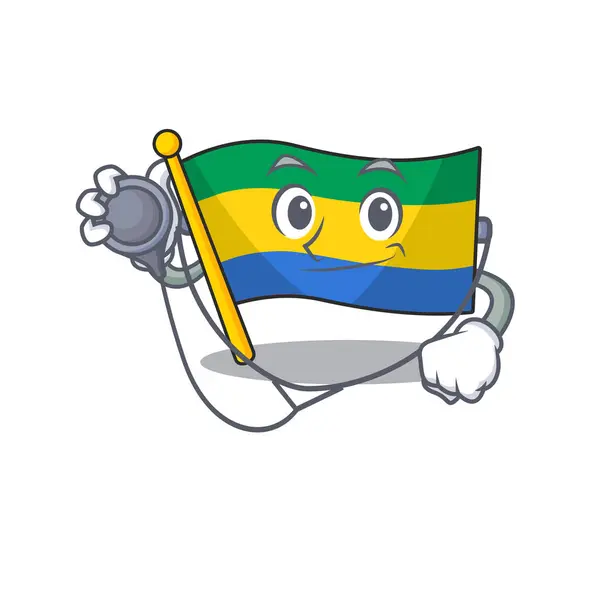 Doktor Flagge Gabon mit der Cartoon-Form — Stockvektor