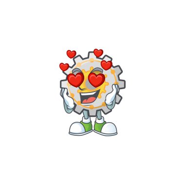 Çizgi film karakteri ile aşk elbisesi şeklinde daire