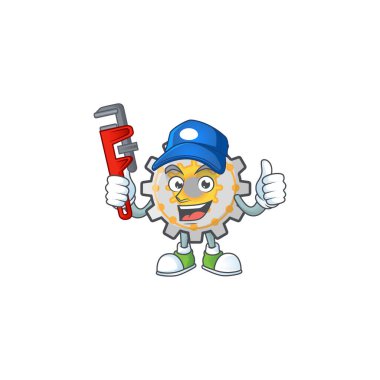 Tesisatçı şirin dişli karakter maskotu