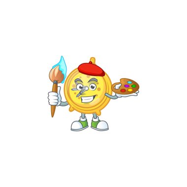 Çizgi film karakterinde ressam tasarımı alarm saati