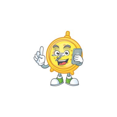 Çizgi film karakterinde telefon tasarımı alarm saatiyle