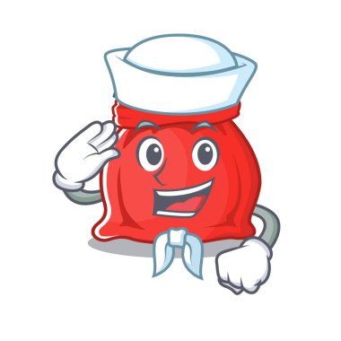 Denizci Noel Baba çantası bir çizgi filmde.