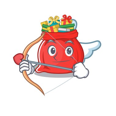 Aşk tanrısı Noel Baba çantası bir çizgi filmde