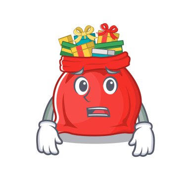 Karakter şekilli Noel Baba çantasından korkuyorsun.