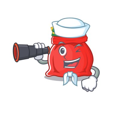 Dürbünlü Noel Baba çantalı, karakter şekilli denizci.