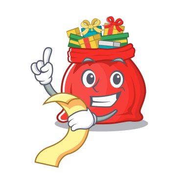 Karakter şekilli Noel Baba menüsü çantasıyla