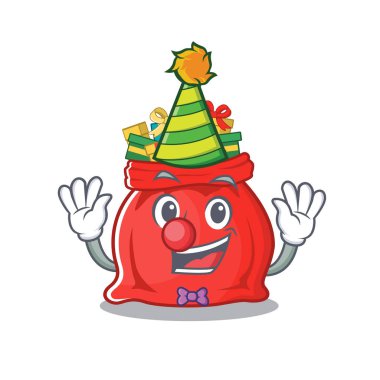 Palyaço oyuncağı Noel Baba çanta çizgi film şekli