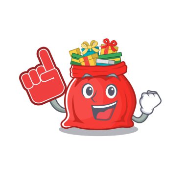 Köpüklü parmak oyuncağı Noel Baba çanta çizgi film şekli