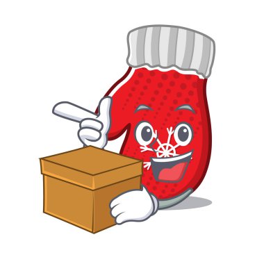 Kutu Noel eldivenleri karikatürde izole edilmiş.