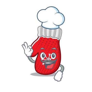 Şef Noel eldivenleri karikatürde izole edilmiş.