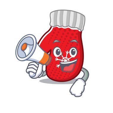 Çizgi film çekmecesinde saklanmış megafon Noel eldivenleriyle.