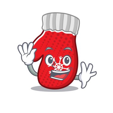 El sallayan Noel eldivenleri karikatürde izole edilmiş.